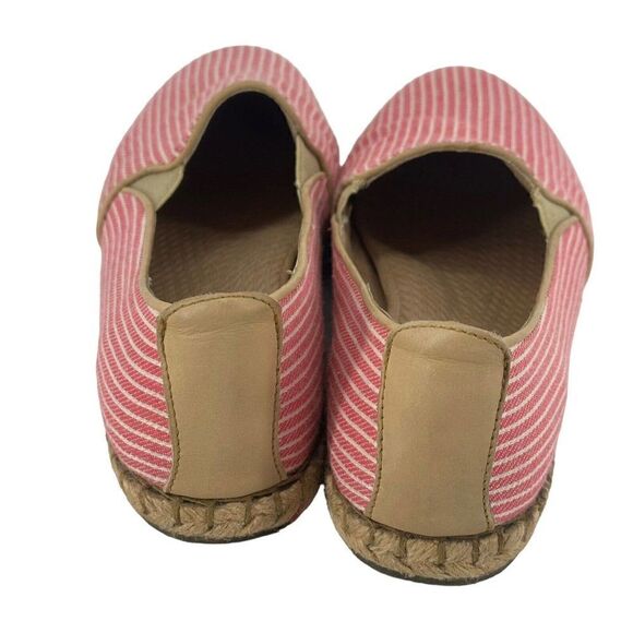 Born Espadrille Loafers Pink Striped Leather Details Preppy US Size 7.5 Casual - Picture 6 of 12